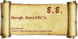 Bergh Bonifác névjegykártya